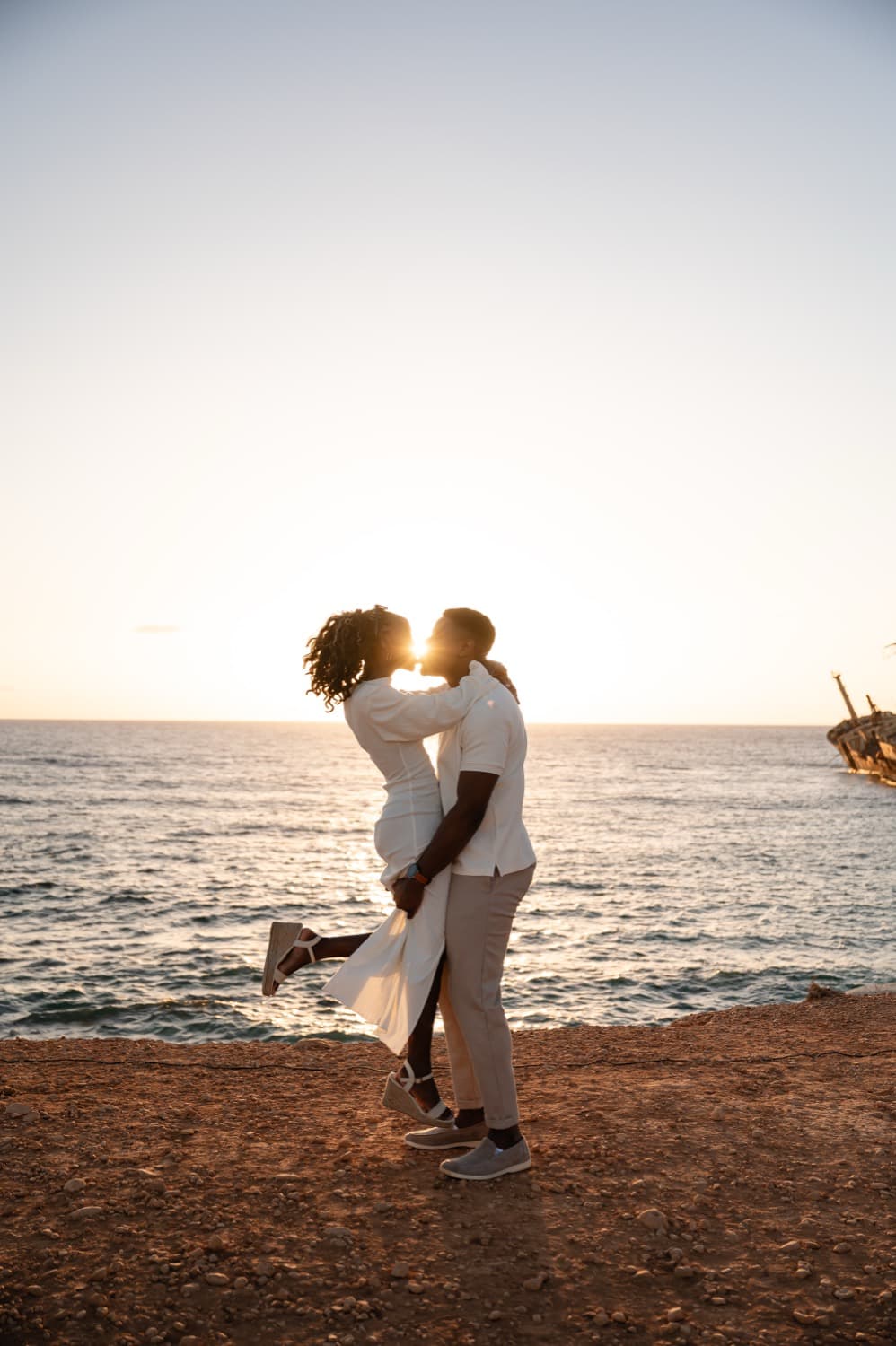 Sunset Beach Proposal proposal setup in Cyprus