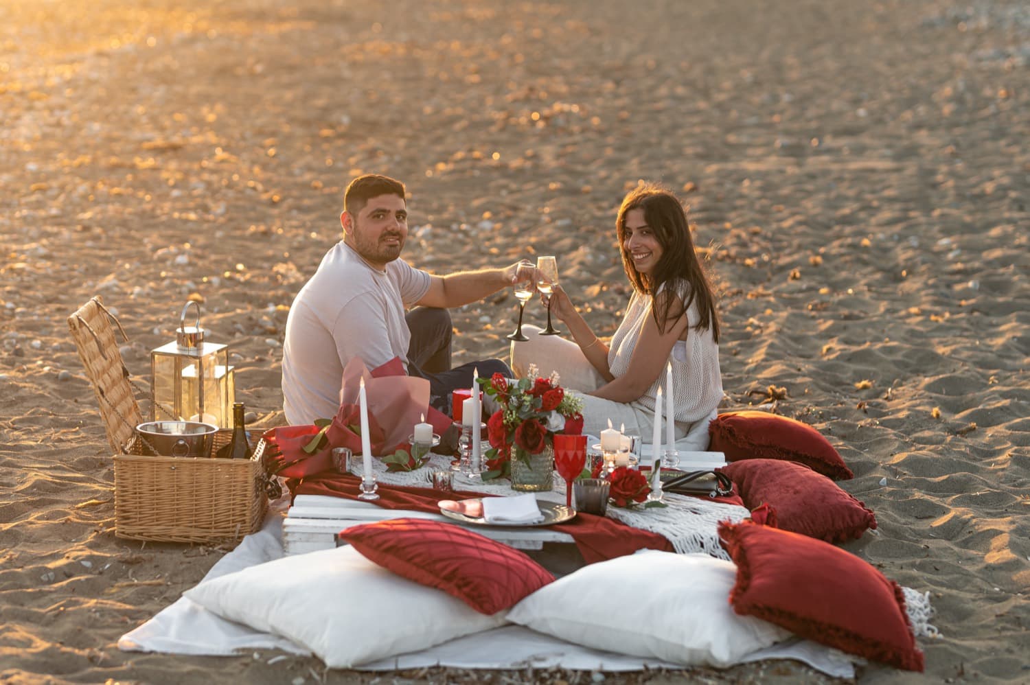Sunset & Sea | Say Yes proposal setup in Cyprus